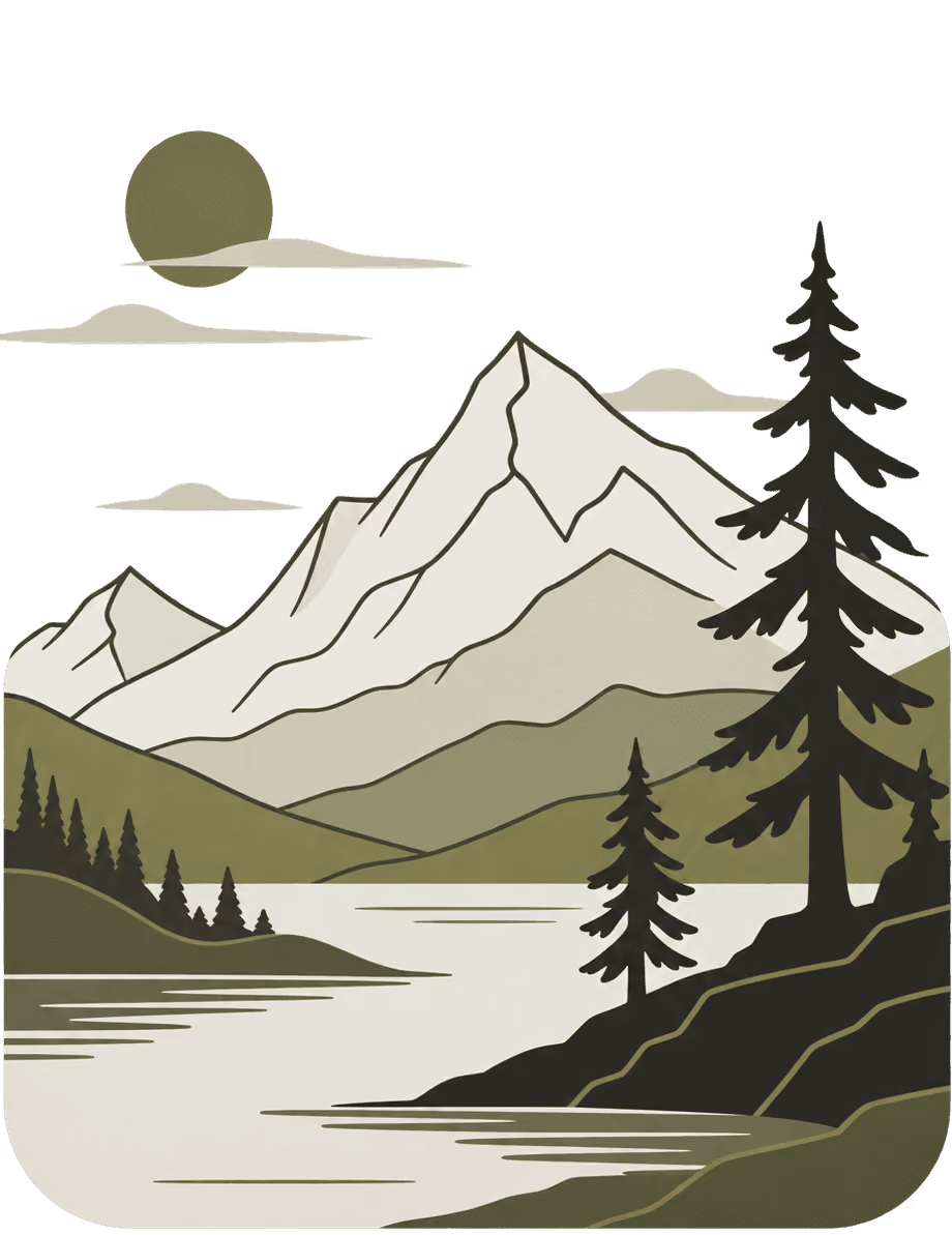 Mountain and forest illustration